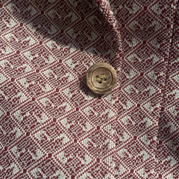 Vintage Retro custom made Racquet Shop suit jacket Burgundy/ pale blue - Picture 7 of 10